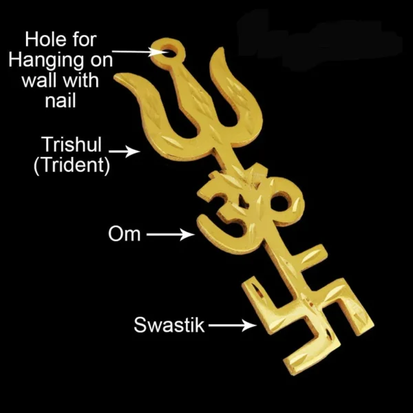 Brass Swastik Om Trishul Trishakti Yantra Main Door Entrance Protection Vastu