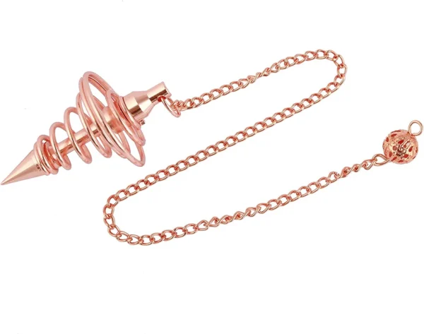 Copper Metal Light Weight Spiral Cone Point Pendulum - Image 3