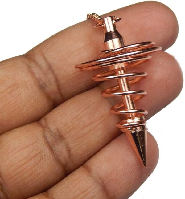 Copper Metal Light Weight Spiral Cone Point Pendulum - Image 2
